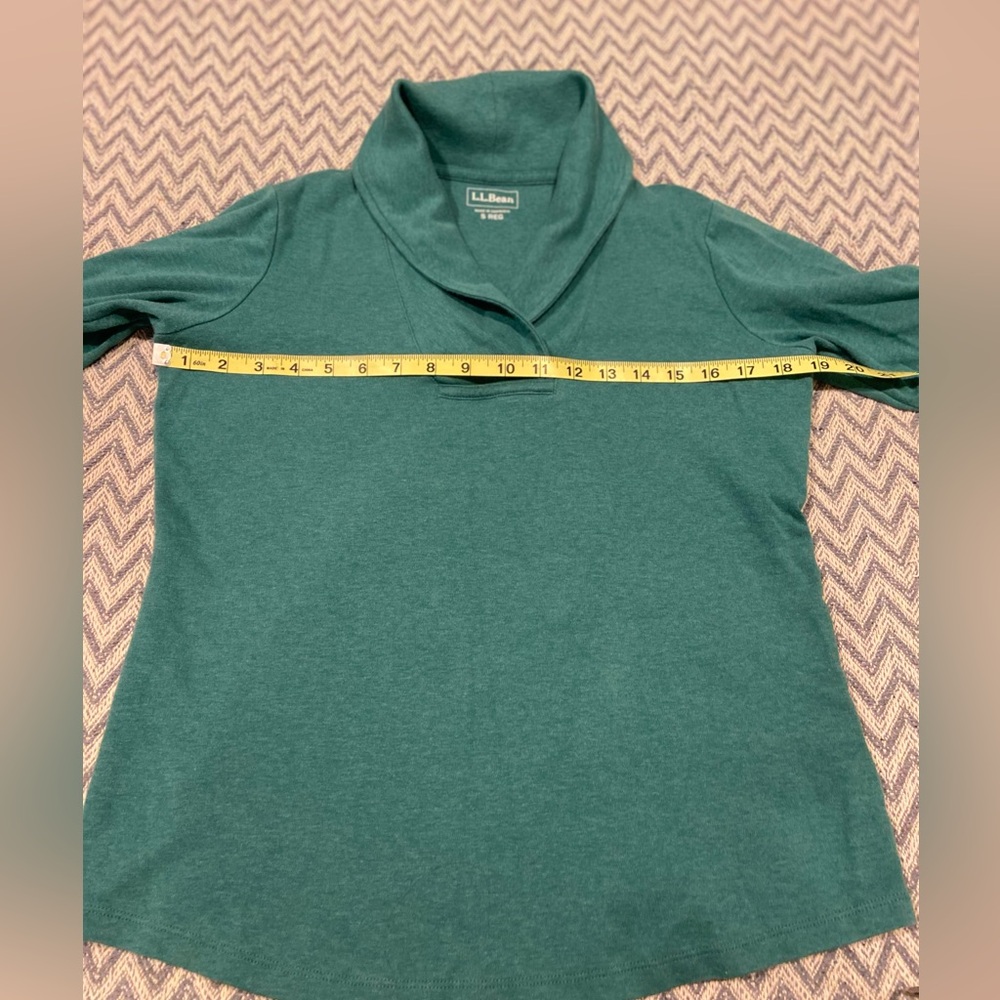 L.L.Bean Shawl Collar Short Sleeve Top – Size Small - Picture 4 of 7